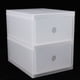thumbnail image 3 of Organizador de Caja de almacenaje para maquillaje cosmético tipo cajón de escritorio transparente de dos capas, 3 of 8