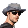 thumbnail image 2 of Baohd Chapeau de Soleil pour Hommes Chapeau de Pêche Randonnée Large Bord Protection UV Été Gris Foncé 1Set, 2 of 6