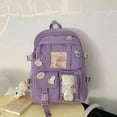thumbnail image 3 of Popular Pink Purple Color Girls High School Student Backpack Bags DMH, 3 of 7