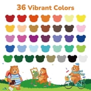 Jupitearth 36Ct Non-Toxic Washable,Silky Crayons for toddlers1-3,Kids 4-8,Back to School Art Supplies