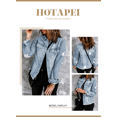 thumbnail image 4 of HOTAPEI Ripped Jean Jacket for Women Fashion Cropped Jacket Button Frayed Distressed Denim Jackets With Pocket, 4 of 7