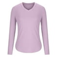 thumbnail image 4 of Annhoo Womens Long Sleeve Thermal Shirts Fall Winter V Neck Fleece Base Layer Tops Plus Size Basic Warm Undershirts, 4 of 6