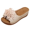 thumbnail image 4 of Orthopedic Wedge Slides Sandals for Women 2025 Boho Beach Flower Platform Dress Slip on Summer Shoes, 4 of 5