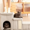thumbnail image 3 of Pet stairs, suitable for small, medium, or large dogs. Foldable cat ladder with storage space and cat bed. Three-step pet stairs ideal for sofas and windowsills., 3 of 5