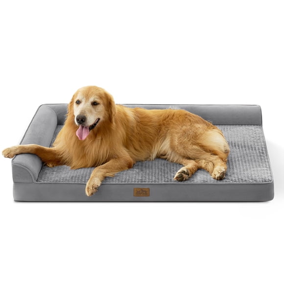 COZY KISS Orthopedic Dog Bed for Giant Breed Dogs, Extra Large Dogs Crate Bed XXL, L Shaped Foam Anti-Slip Bottom Pet Cat Sofa with Washable Cover, S