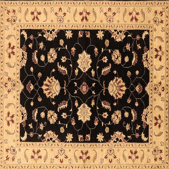 Ahgly Company Indoor Square Oriental Brown Industrial Area Rugs, 4' Square