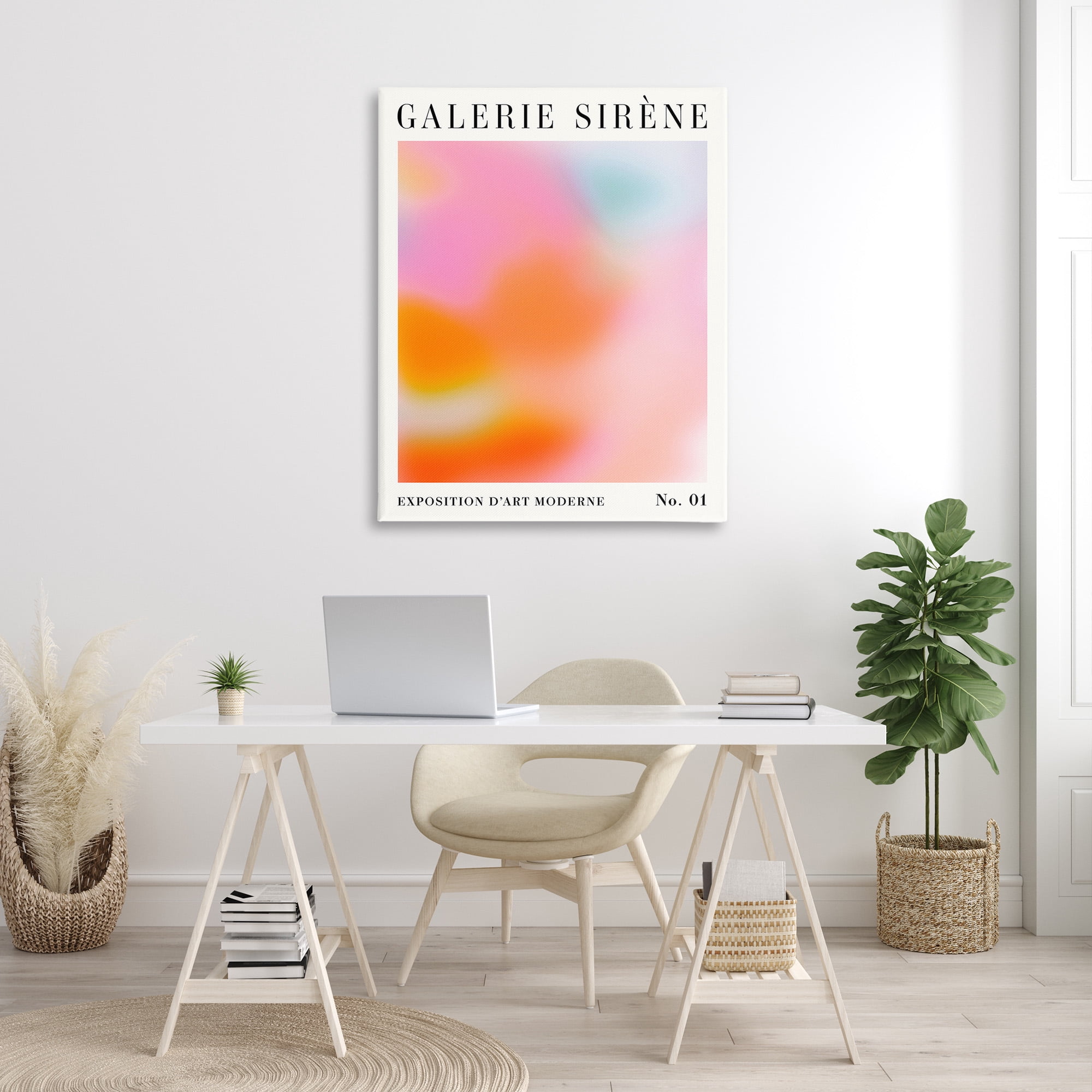 Stupell Industries Bold Ombre Pattern Abstract Painting Gallery Wrapped Canvas Art Print Wall Art, 36 x 48