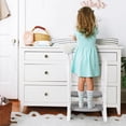 thumbnail image 5 of TROPOW Toddler 2 Step Stool Kids Standing Tower for Toddlers Plastic Learning Helper Stool for Kitchen Counter Bathroom Sink Toilet Potty Training with Handles and Non-Slip Pads,White, 5 of 9