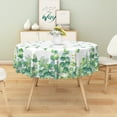 thumbnail image 3 of Nanqianyi Eucalyptus Leaves Round Tablecloth 70 Inch, Green Waterproof Table Cover for Party Picnic, 3 of 9
