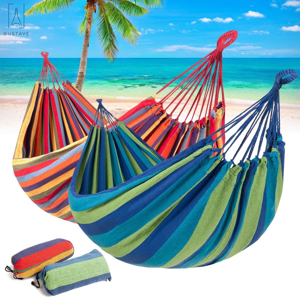 Gustave Camping Hammock 2 Person BrazilianStyle Nylon Hammock Bed with