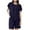 Navy, variant on Diufon Plus Size Womens Cotton Pjs Sets Round Neck Short Sleeve Tops Solid Color Shorts Sets