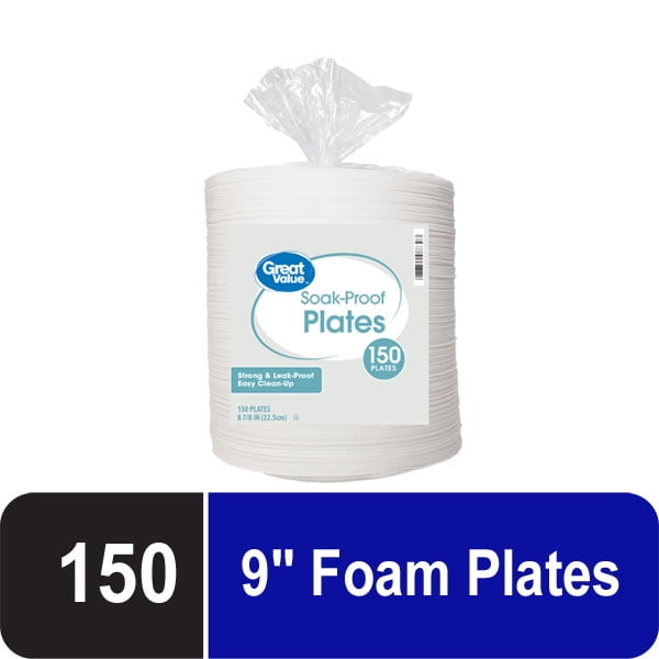 Great Value Everyday Disposable Foam Compartment Plates, 10 in, 20 CT 
