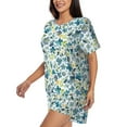 thumbnail image 2 of Fotbe Floral In Blue Print Pajama Set for Women 2 Piece Loungewear Short Sleeve Tops and Shorts Set Soft Sleepwear-XX-Large, 2 of 7