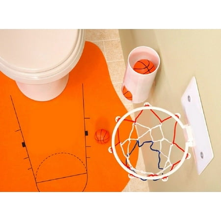 Toilet Hoops Mini Basketball Toy Set Novelty Bathroom Basketball Slam Dunk Game Gift For Basketball Lovers