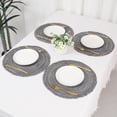 thumbnail image 6 of REGALWOVEN Rustic Placemats Set of 6 Placemats for Dining Table Decor Indoor Outdoor Washable Kitchen Table Mat Wipe Clean Black Gray 15*15in, 6 of 6