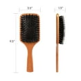 thumbnail image 3 of RED Premium 100% Evergreen Wooden Paddle Brush, Detangling Hair Brush, Long Bristles Beech-Wood Brush for Thick Curly Thin Long Short Wet Dry Hair, Long Lasting Shine (Square Boar Paddle), 3 of 6