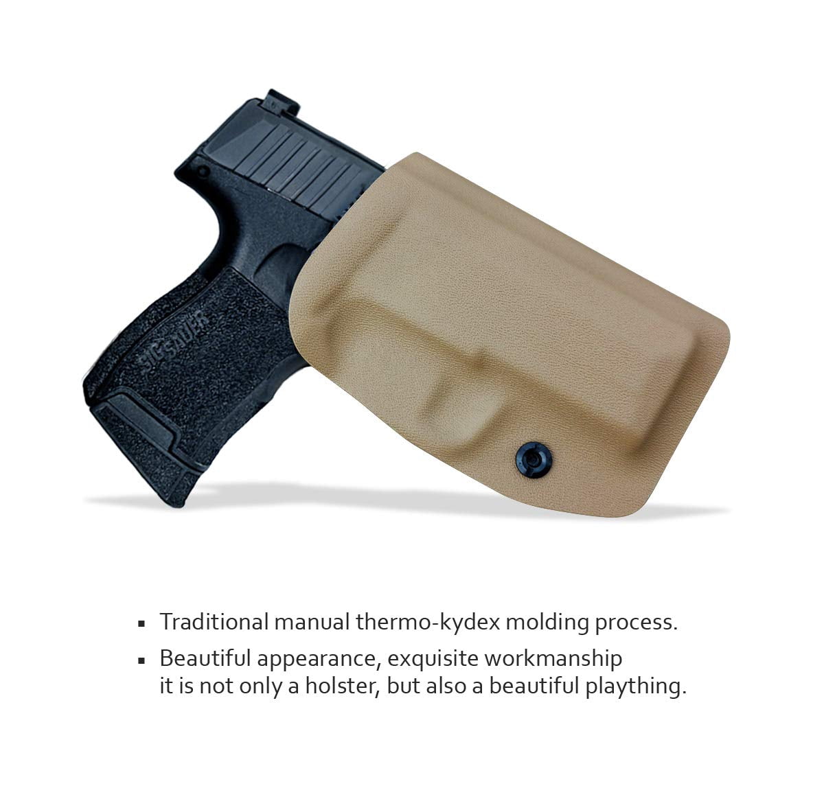 Sig P365 Holsters, P365 Holsters OWB Kydex Holster Custom Fit: Sig P365 / P365 SAS / P365 X Holsters (Tan, Right Hand)