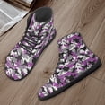 thumbnail image 4 of POLERO Women's Purple Black Camouflage Walking Sneaker PU Leather Work Office Business Shoes Lace Up Athletic Running Cycling Flat Shoes Travel Training Walk Hiking Sneakers for Women Ladies, 4 of 7