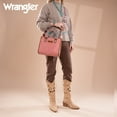 thumbnail image 5 of Wrangler Tote Bag for Women Western Retro Purse Top Handle Handbags with Aztec Strap, Pink, 5 of 8