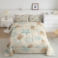 thumbnail image 1 of Erosebridal Kawaii Seashell Bedding Full Comforter Set, Wheat Down Comforter, Cartoon Starfish Decor, 3pcs, 1 of 7