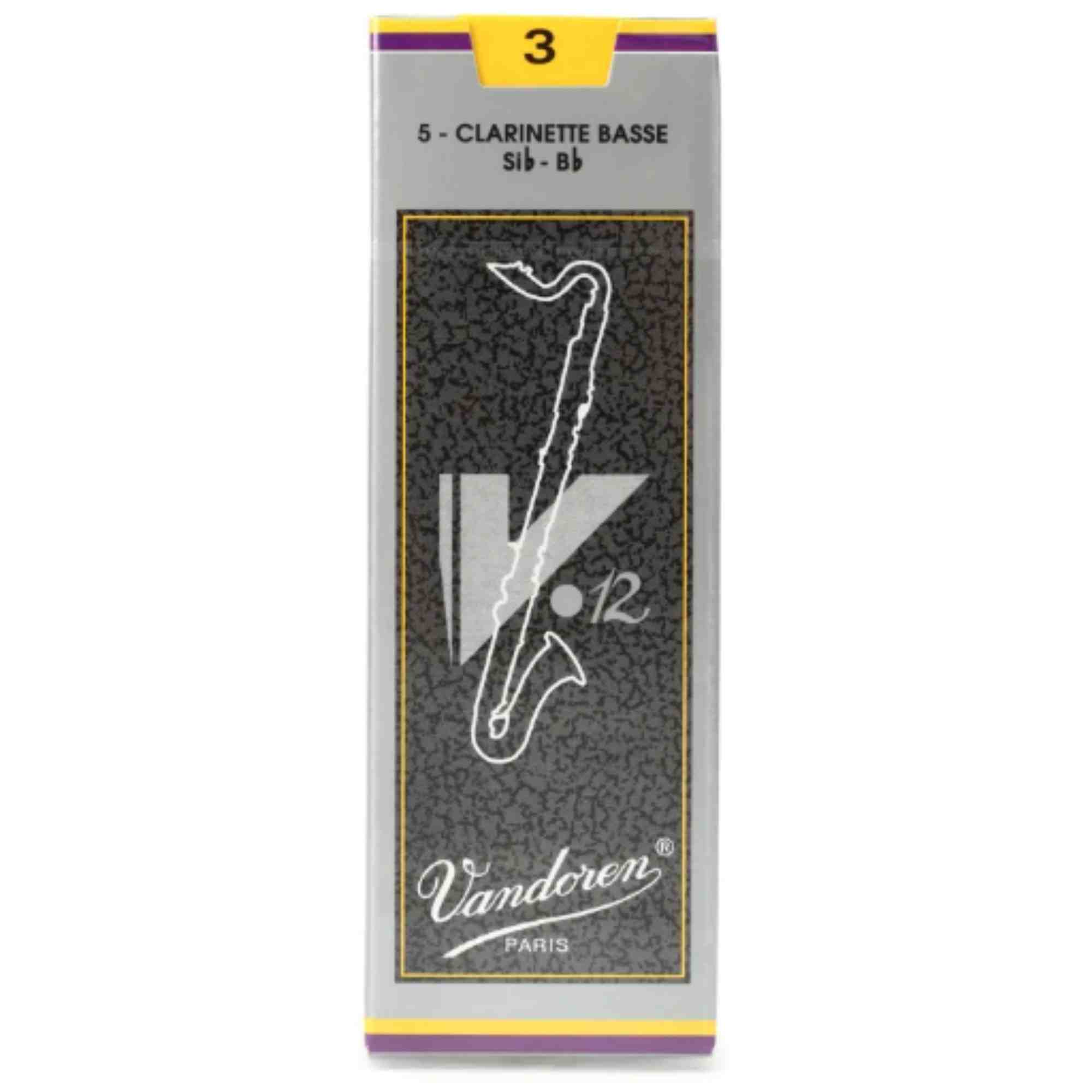 Vandoren Bass Clarinet V.12 Reeds Strength #3; Box of 5