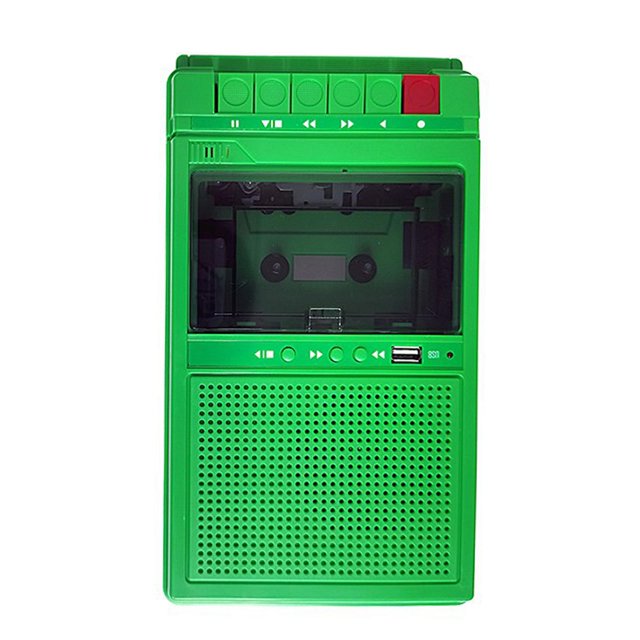 Reproductor de casete portátil, reproductor de audio MP3, música estéreo, reproductor de cintas profesional de bolsillo Verde