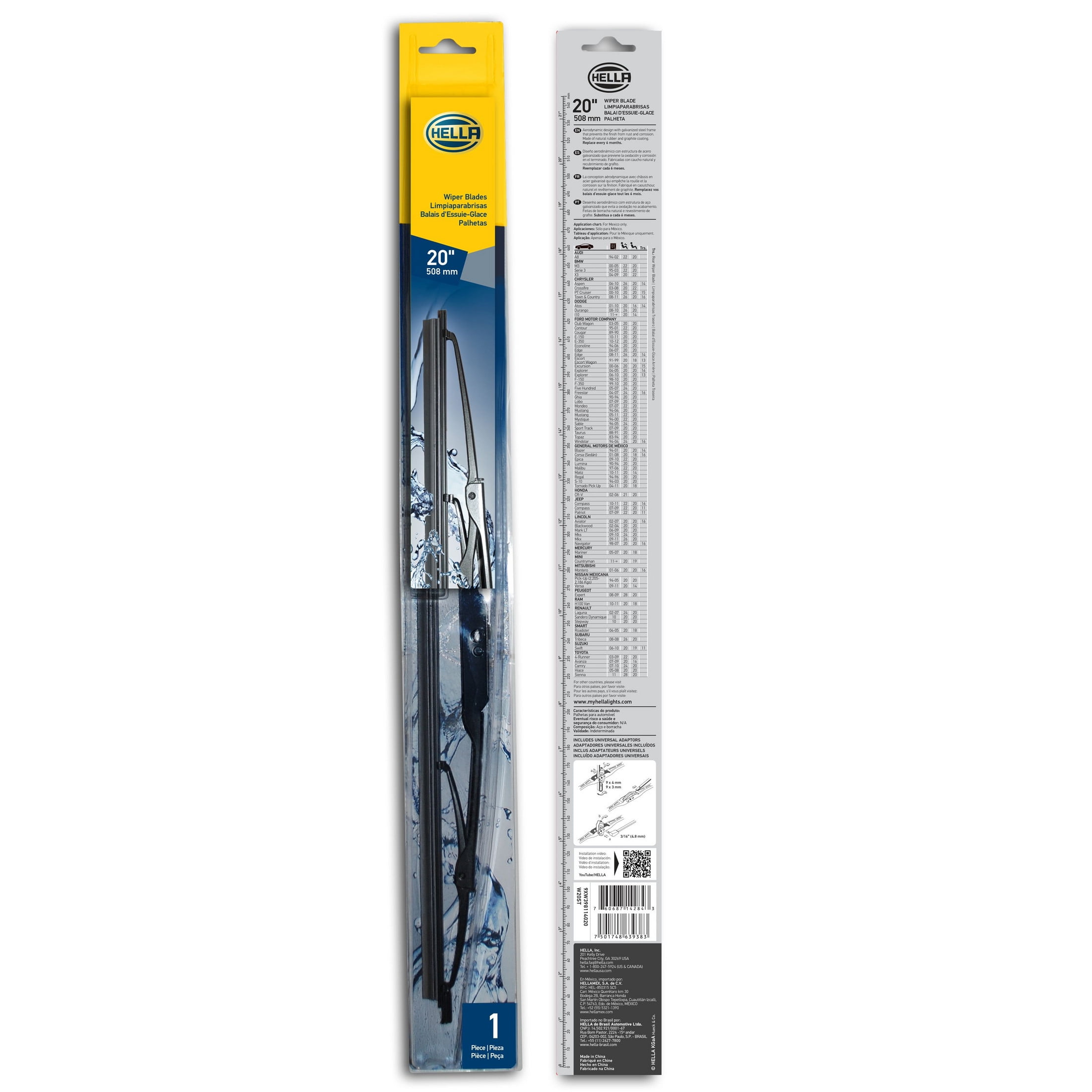Hella 9XW398114020/20 WIPER BLADE 20 " STANDARD PAIR
