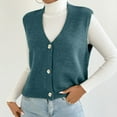 thumbnail image 7 of XuJwPNcy V Neck Sweater Vest for Women Trendy Casual Sleeveless Cardigan Solid Color Button down Knitted Tank Tops, 7 of 7