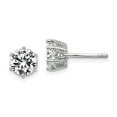thumbnail image 3 of Sterling Silver 6.5mm Cubic Zirconia Stud Earrings, 3 of 5