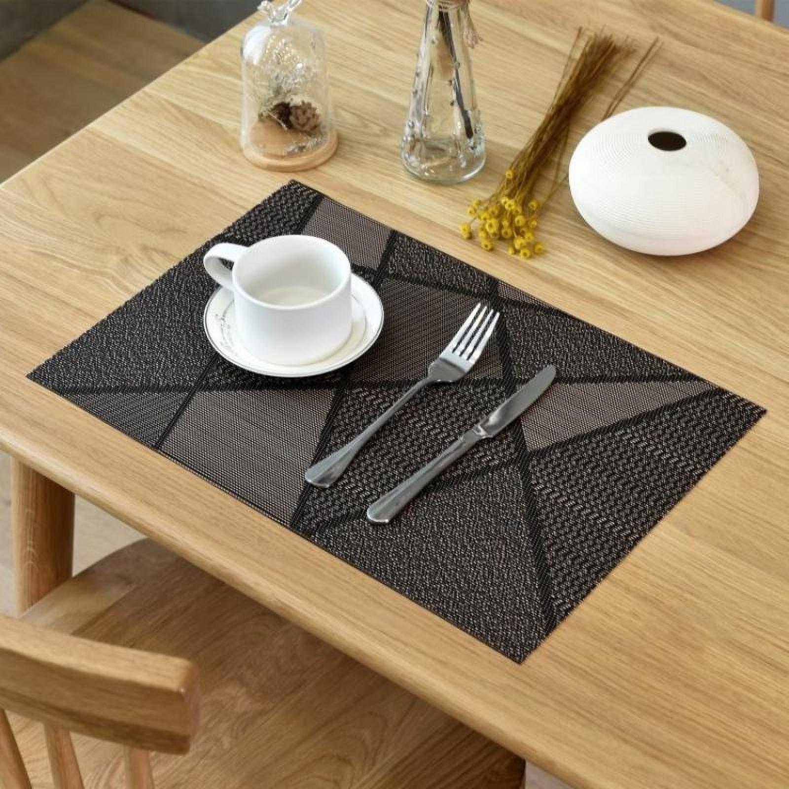 Natural Placemats Woven Vinyl NonSlip Insulation Heat Stain Resistant Washable Table Placemats