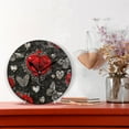 thumbnail image 2 of YAZAOO Decorative Wall Clock Size：25cm Crimson Elegance Design Pattern Clock, 2 of 10