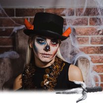 PRETXORVE Halloween Decorations, Halloween Party Simulation Plastic Fake Bloods Knife Ghost Festival Decoration Toy with Bloods Kitchen Knife Axe Pirate Guns Chainsaw