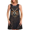 thumbnail image 1 of Easygdp Classical Style Brown Owl para Vestido Transpirable de Mujer, Vestido Suelto de Manga Corta con Pliegues y Bolsillos para el Verano, 1 of 7