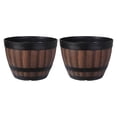 thumbnail image 1 of Shisuyan Flowerpot Barrel Planters Wooden Bucket Modeling 2Pack 8.9x6.7In, 1 of 8