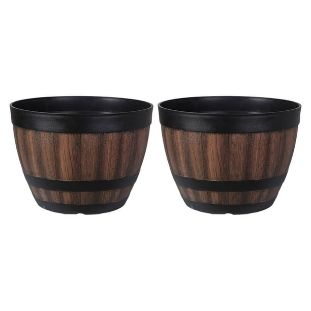 EeaseMX 2 macetas de madera de imitación para plantas, gruesas y gruesas.