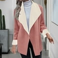 thumbnail image 2 of Hueook Suede Jacket Women Teddy Jacket Women Women's Loose Solid Color Lapel Double-sided Plush Thick Cardigan Jacket Pink M, 2 of 6