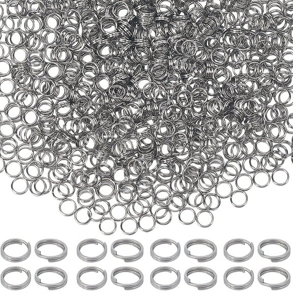 1000pcs 304 Stainless Steel Split Rings Double Loops Jump Rings Stainless Steel color 24 Gauge 5x1mm Inner Diameter: 3.8mm Single Wire: 0.5mm 304 Stainless Steel