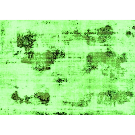 Ahgly Company Indoor Rectangle Abstract Green Modern Area Rugs, 2' x 3'