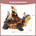 thumbnail image 5 of Garden Gnome Turtle Statue, Resin Turtle Garden Decor for Outside, Colorful Outdoor Gnomes Lawn Decoration, Hand-Painted Weather-Resistant, 4.33×7.09×5.51", 5 of 6