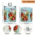 thumbnail image 5 of Yayeee 4 Pack Qtip Holder Bathroom Cotton Swab Canister with Lid Clear Dispenser Set, Orange Floral Tomatoes, 5 of 6
