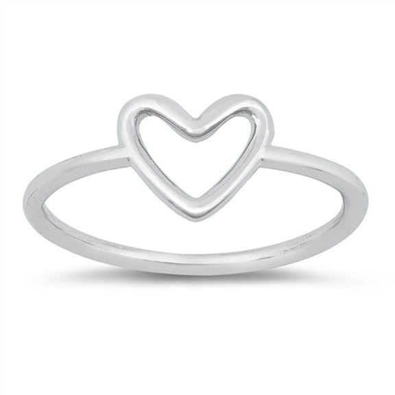Heart Promise Purity Ring .925 Sterling Silver Band Jewelry Female Male Unisex Size 5