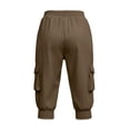 thumbnail image 3 of cocolona Womens Summer Casual Drying Cargo Capri Pants Elastic Waist Drawstring Outdoor Hiking Cropped Joggers with Pockets, 3 of 5