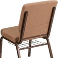 thumbnail image 4 of Flash Furniture HERCULES Series 18.5''W Church Chair in Caramel Fabric with Cup Book Rack - Copper Vein Frame, 4 of 8