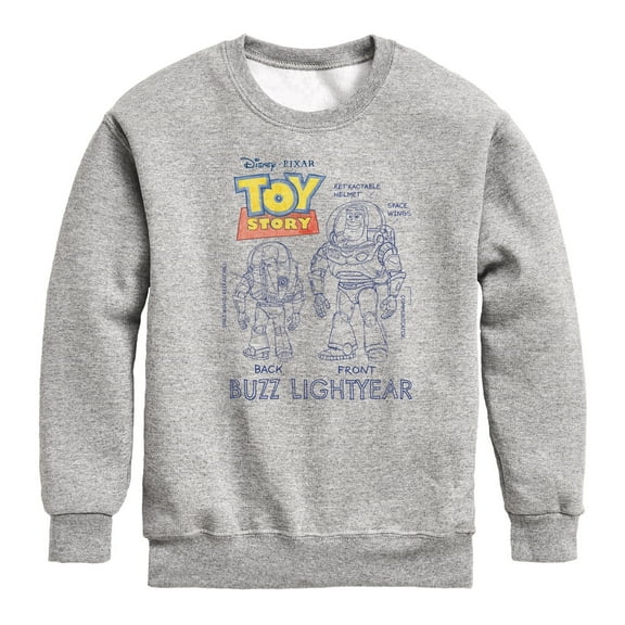 Toy Story 4 - Buzz Sketches - Toddler & Youth Crewneck Fleece Sweatshirt