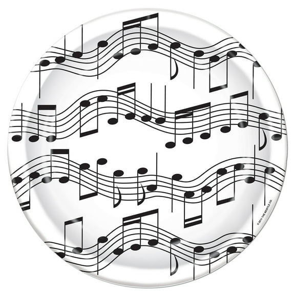 Party Central Club Pack of 96 Black and White Disposable Musical Notes Paper Party Banquet Dessert