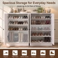 thumbnail image 2 of NEGYLIM Modern 5-Tier Shoe Cabinet with 2 Barn Doors and Removable Shelf, Closed Wooden Storage Organizer for Entryway and Hallway, White, 2 of 16