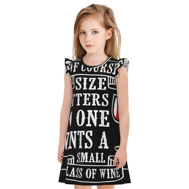 Balery Wine Funny Camisón de princesa para niñas, pijama de algodón con mangas abullonadas, suave y bonito.-Medium