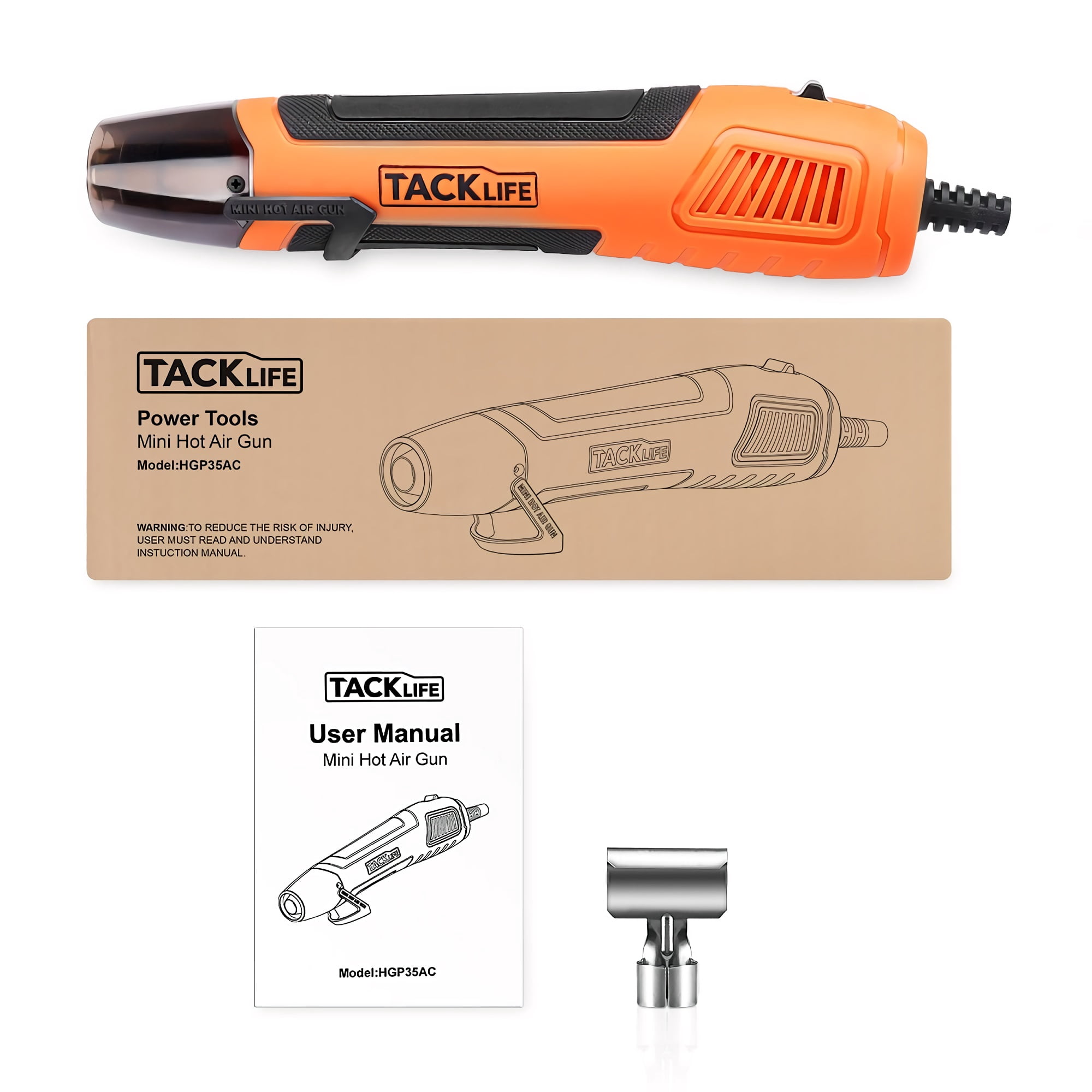 350W Mini Heat Gun 350°C/662°F, with Over Heat Protection, Non-Slip Rubber Grip