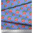 thumbnail image 3 of Soimoi Blue Cotton Jersey Fabric Monstera Leaf & Floral Print Sewing Fabric Yard 64 Inch Wide, 3 of 3
