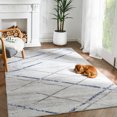 thumbnail image 1 of Rugking Area Rug 4X6 for Living Room Moroccan Rug Blue Grey Thin Rug Modern Geometric Accent Rug Soft Mat Indoor Non Slip Carpet for Kitchen Dining Room, 1 of 6